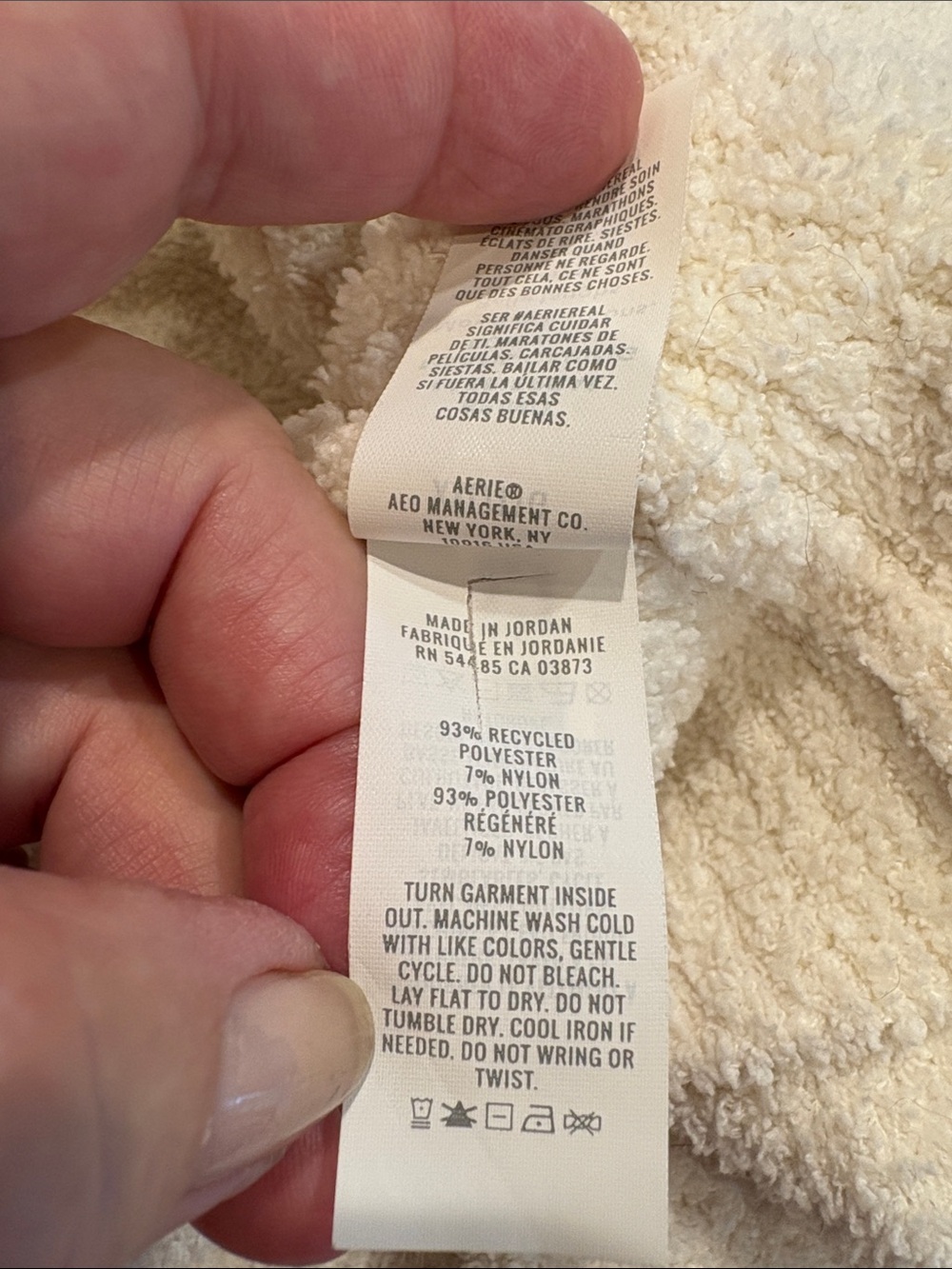 aerie Cream Bouclé Button Cardigan XXL - Picture 8 of 8